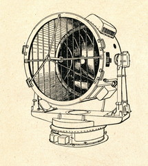 Military searchlight (diameter 1,5 m, ca. 1930)