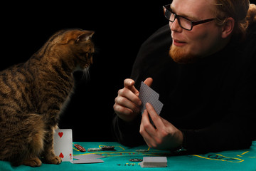 Gambler and cat