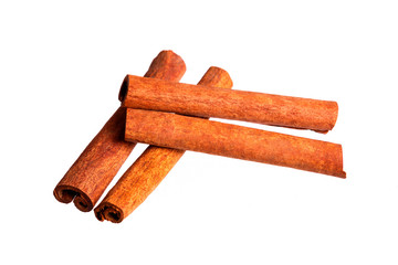 Cinnamon sticks isolated over a white background