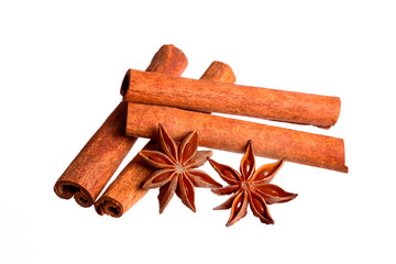 Anise and cinamon isolated