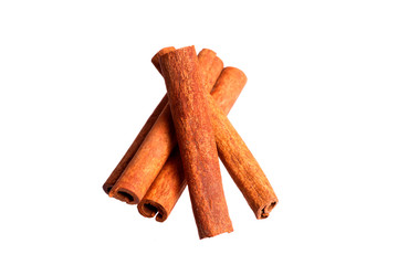 Cinnamon bark on a white background