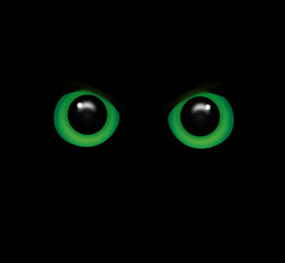 Naklejka premium Eyes of a wild animal in the darkness vector