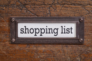 shopping list - file cabinet label