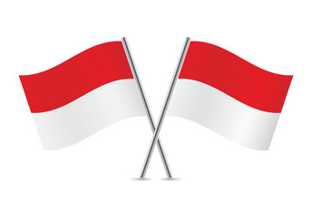 Indonesian flags. Vector illustration.