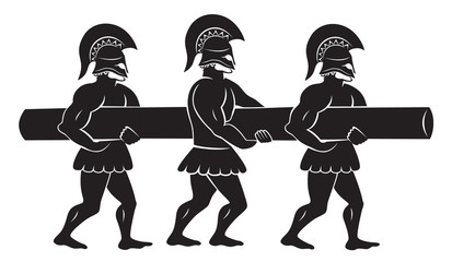 soldiers with a battering ram