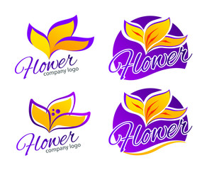 Flower logo Template. Vector Illustration.