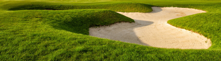 Golf bunker on a summer golf course