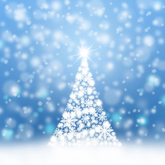 Bright snowflake Christmas tree