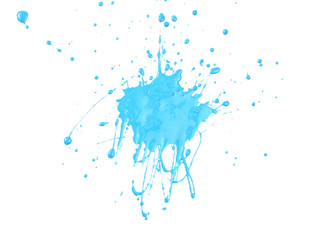Splash of blue paint isolated on white