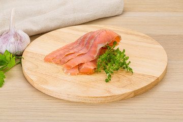 Obraz na płótnie Canvas Sliced salmon