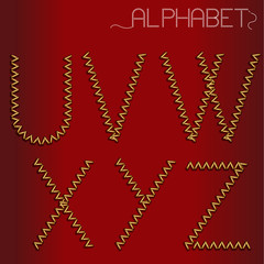 zigzag stitched alphabet U-Z