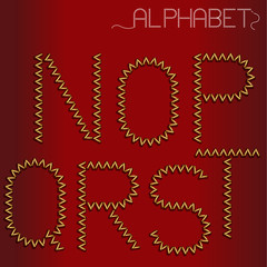 zigzag stitched alphabet N-T