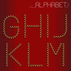 zigzag stitched alphabet G-M