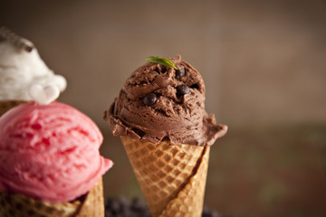 Assorted ice cream cones