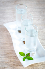Glasses of vodka