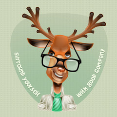 Deer hipster. Vector illustration