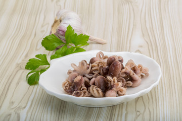 Boiled octopus