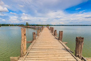 U bein bridge in Taungthaman lake, Amarapura, Myanmar