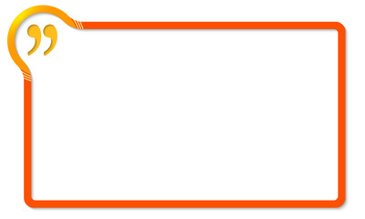 Obraz premium red frame with yellow corner and quotation mark