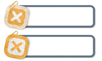 Fototapeta premium yellow frames with texture crumpled paper and multiplication sym