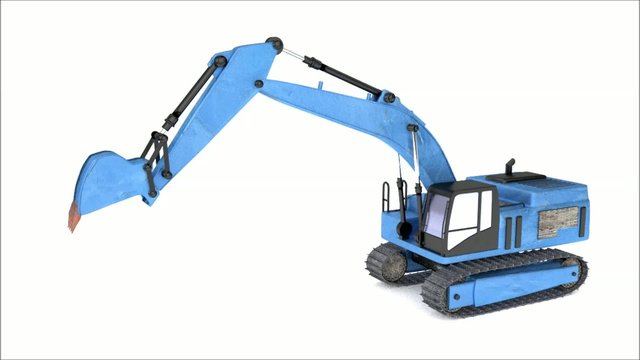 Excavator blue