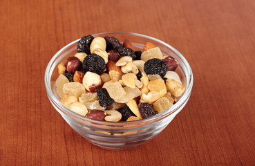 Healthy and tasty snack. Nuts and dried fruits.