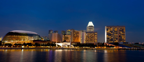 Fototapeta na wymiar Singapore skyline at night.