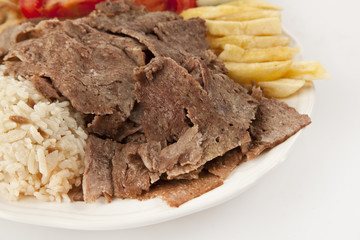 delicious turkish doner kebab grilled meat