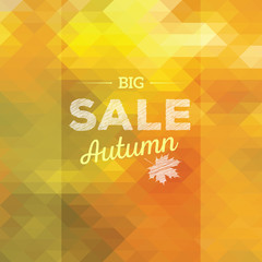 Fototapeta na wymiar Autumn sales vector polygonal background