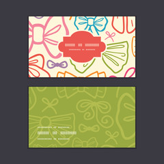 Vector colorful bows horizontal frame pattern business cards set