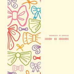 Vector colorful bows vertical frame seamless pattern background