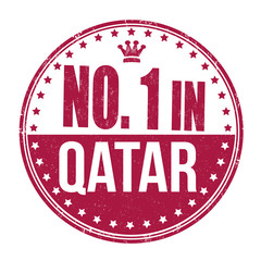 Number one in Qatar stamp