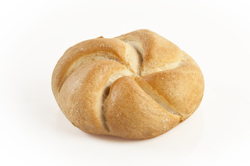 One roll bread isolated on white background