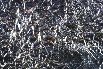 Crinkled tinfoil
