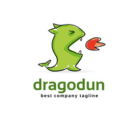 Abstract vector dragon monster logo icon concept. Logotype