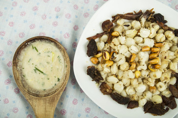 hominy and toasted corn nuts traditional ecuadorian food