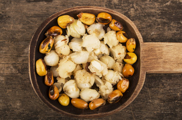hominy and toasted corn nuts mote with tostado ecuadorian