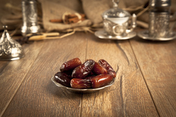 Dried date palm fruits or kurma, ramadan ( ramazan ) food