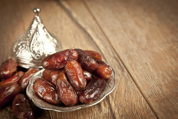 Dried date palm fruits or kurma, ramadan ( ramazan ) food