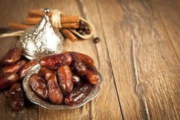 Dried date palm fruits or kurma, ramadan ( ramazan ) food