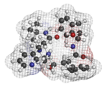 Indinavir HIV Drug Molecule. Belongs To Protease Inhibitor Class