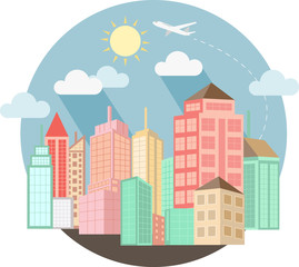 Fototapeta premium Cityscape design with summer