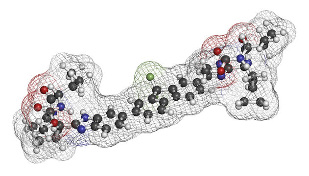 Ledipasvir hepatitis C virus (HCV) drug molecule.