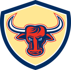 Angry Bull Head Crest Retro