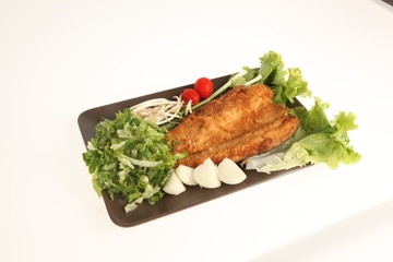 Trout fish dish - fried fish and vegetables