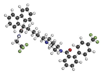 Lomitapide cholesterol lowering drug molecule. 