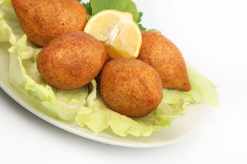Turkish Ramadan Food icli kofte ( meatball ) falafel