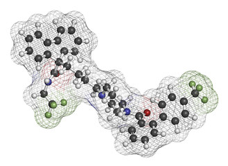 Lomitapide cholesterol lowering drug molecule. 