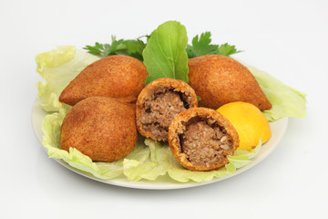 Turkish Ramadan Food icli kofte ( meatball ) falafel
