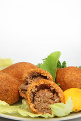 Turkish Ramadan Food icli kofte ( meatball ) falafel